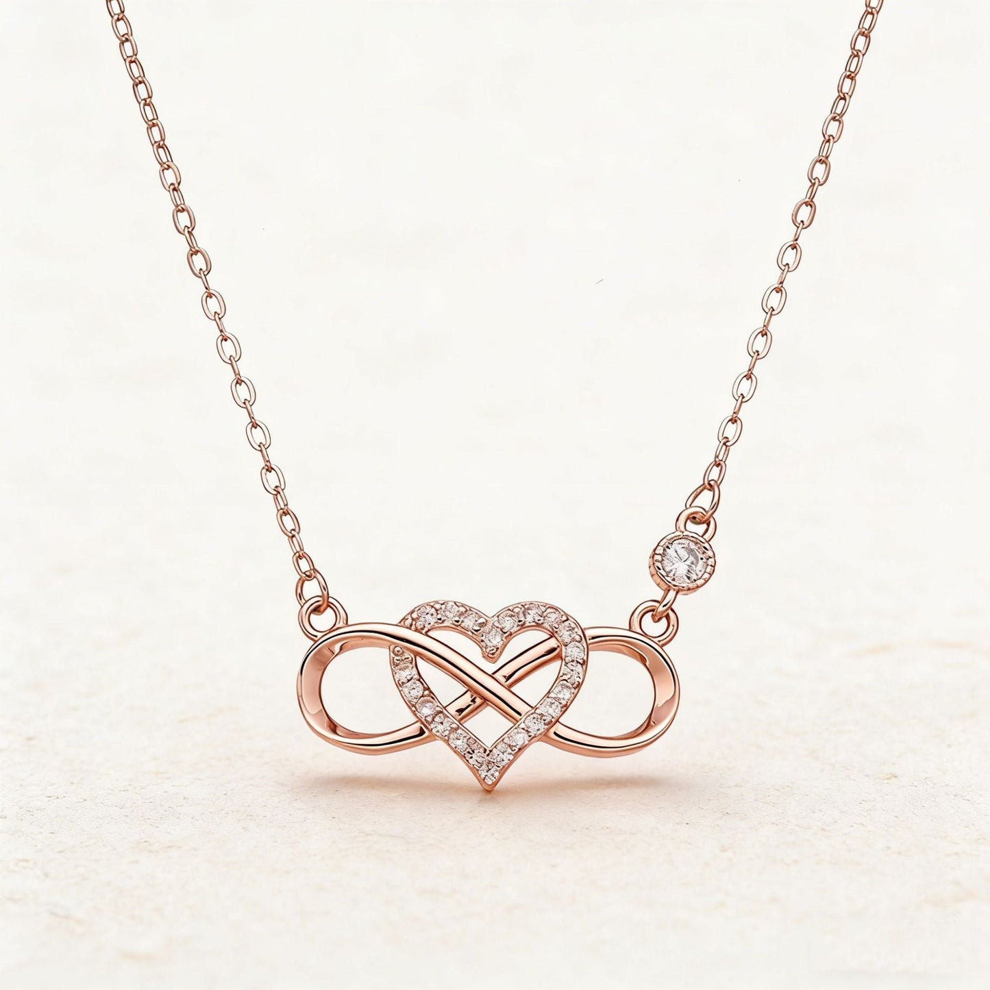 925 Sterling Silver Infinity Heart Necklace