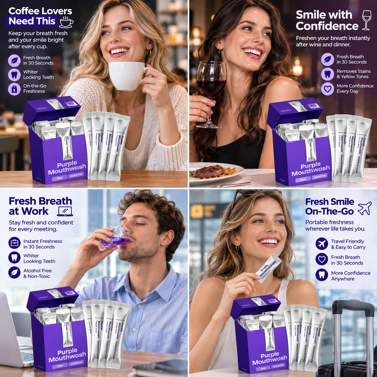 Purple Whitening Duo Mouthwash + Whitening Strips