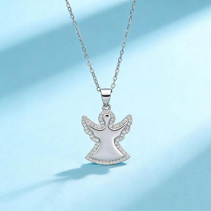 925 Sterling Silver Angel Pendant Necklace