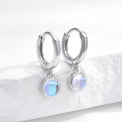 Round Moonstone Earrings