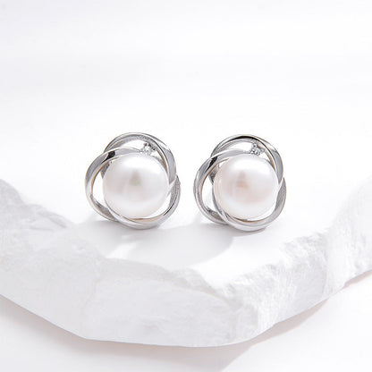 Pearl stud earrings