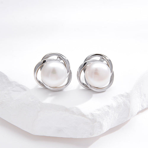 Pearl stud earrings