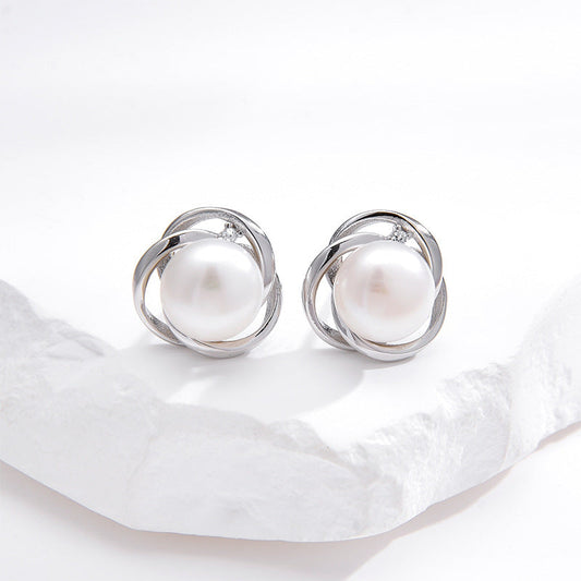 Pearl stud earrings