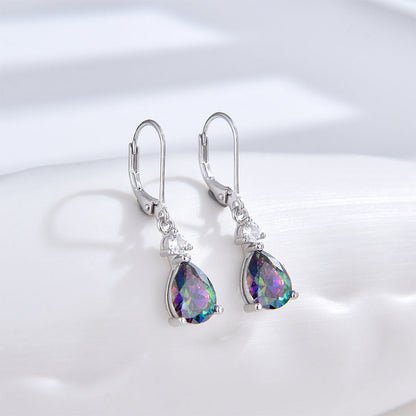 Silver-Toned Zircon Earrings