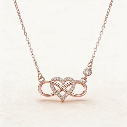 925 Sterling Silver Infinity Heart Necklace