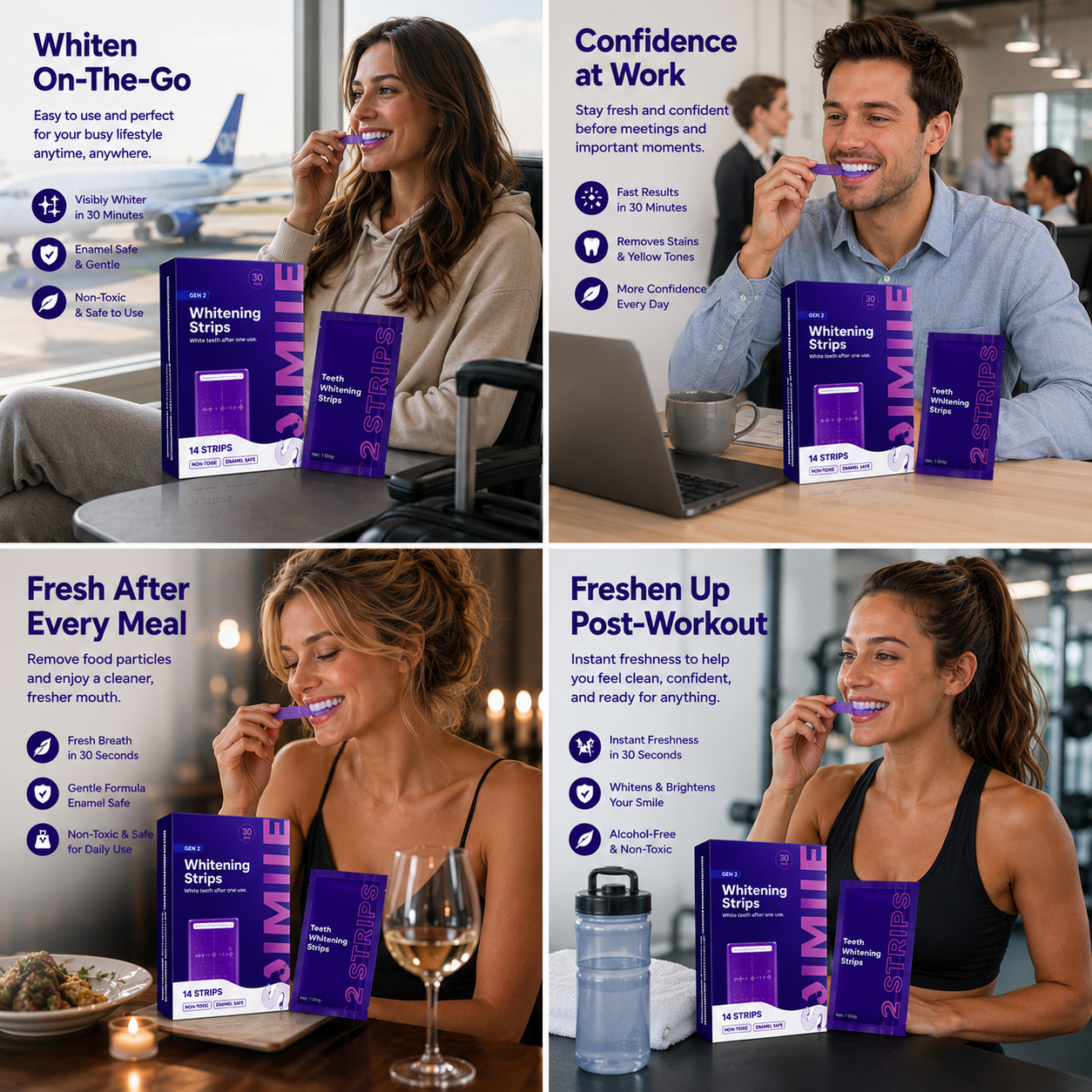 Purple Teeth Whitening Strips