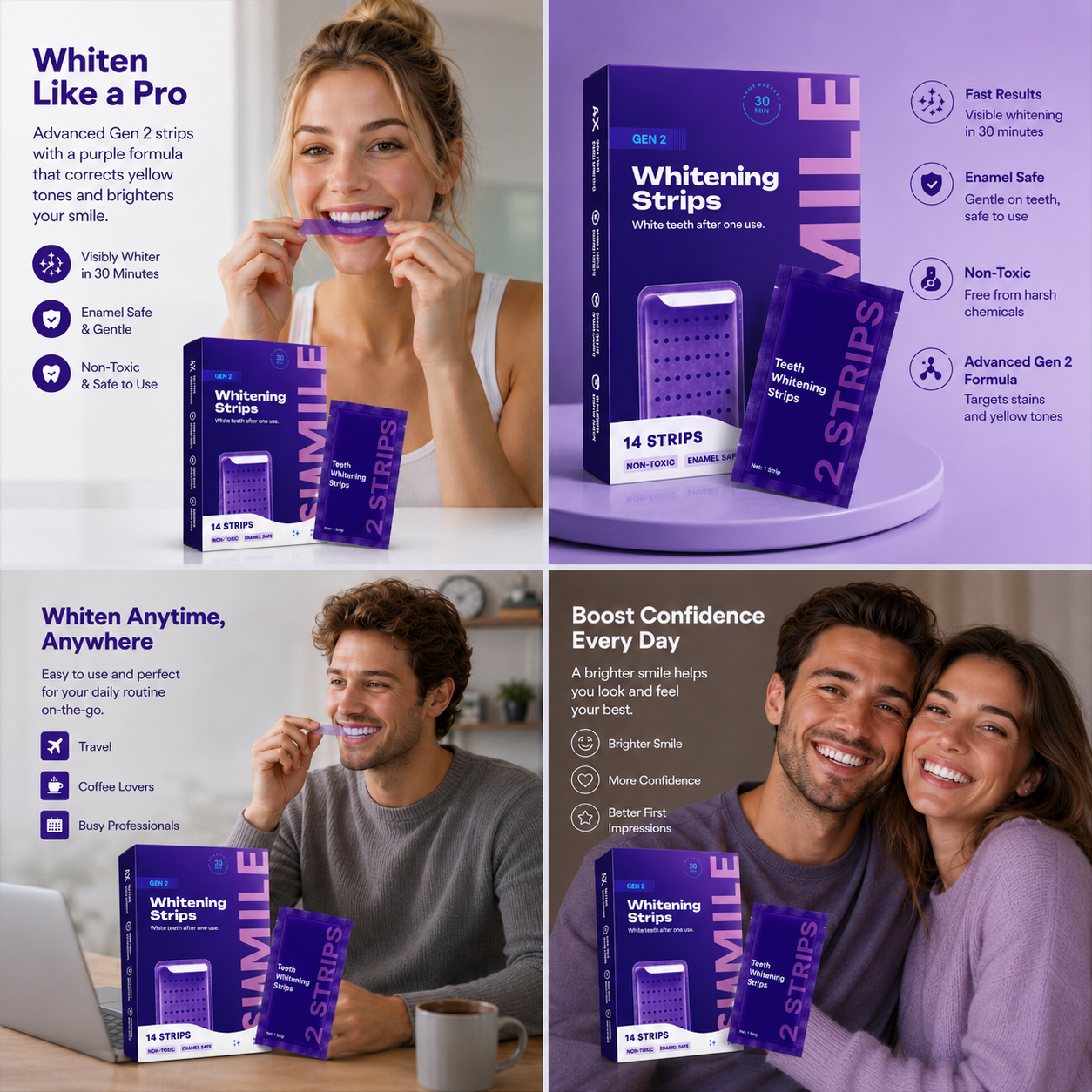 Purple Whitening Duo Mouthwash + Whitening Strips
