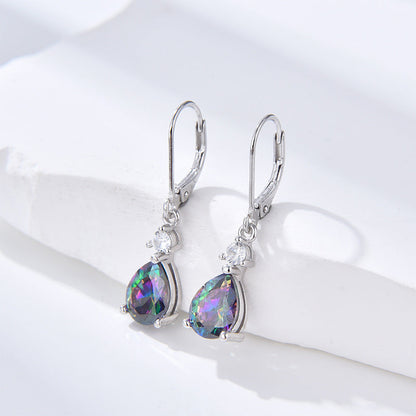 Silver-Toned Zircon Earrings