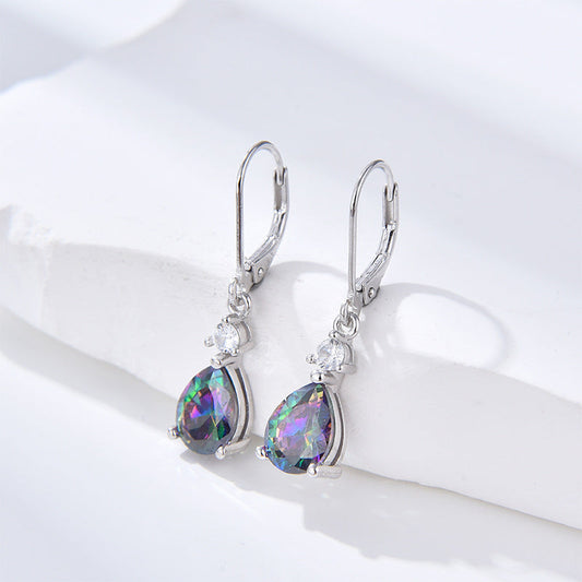 Silver-Toned Zircon Earrings