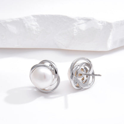 Pearl stud earrings