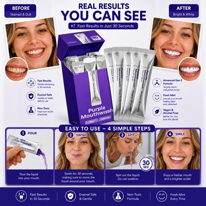 Purple Whitening Duo Mouthwash + Whitening Strips