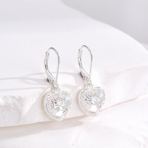 Heart-shaped Moonstone Earrings