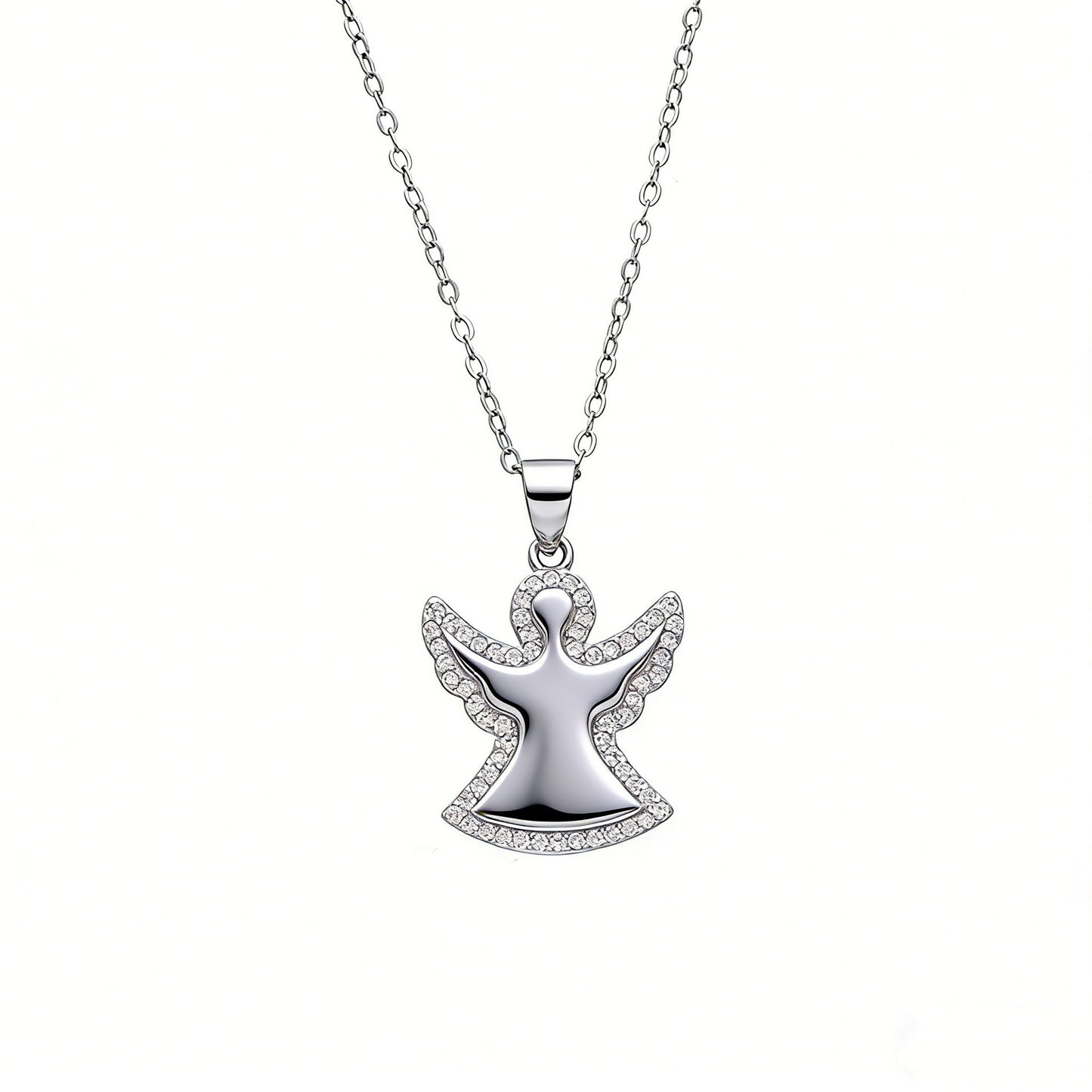 925 Sterling Silver Angel Pendant Necklace