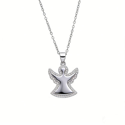 925 Sterling Silver Angel Pendant Necklace