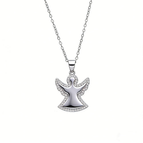 925 Sterling Silver Angel Pendant Necklace