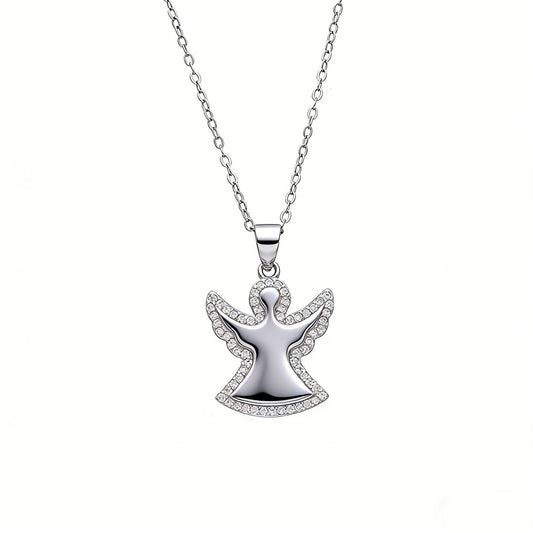 925 Sterling Silver Angel Pendant Necklace