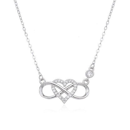 925 Sterling Silver Infinity Heart Necklace