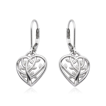 Heart-shaped leaf earrings