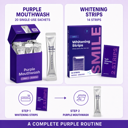 Purple Whitening Duo Mouthwash + Whitening Strips