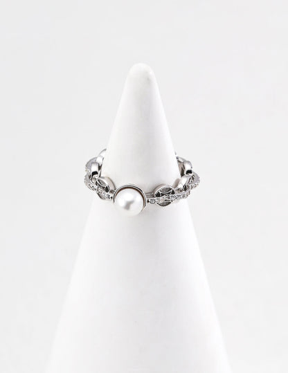 Pearl and Zircon Ring