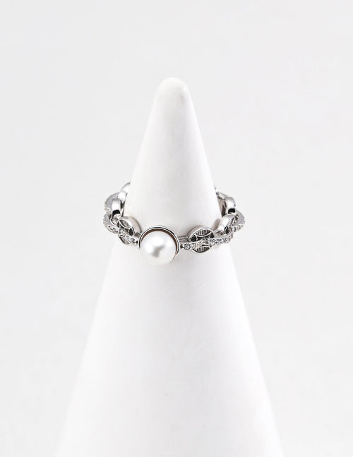 Pearl and Zircon Ring