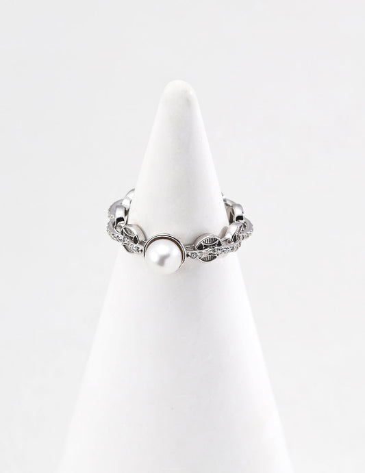 Pearl and Zircon Ring