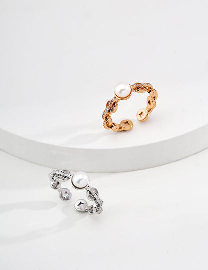 Pearl and Zircon Ring